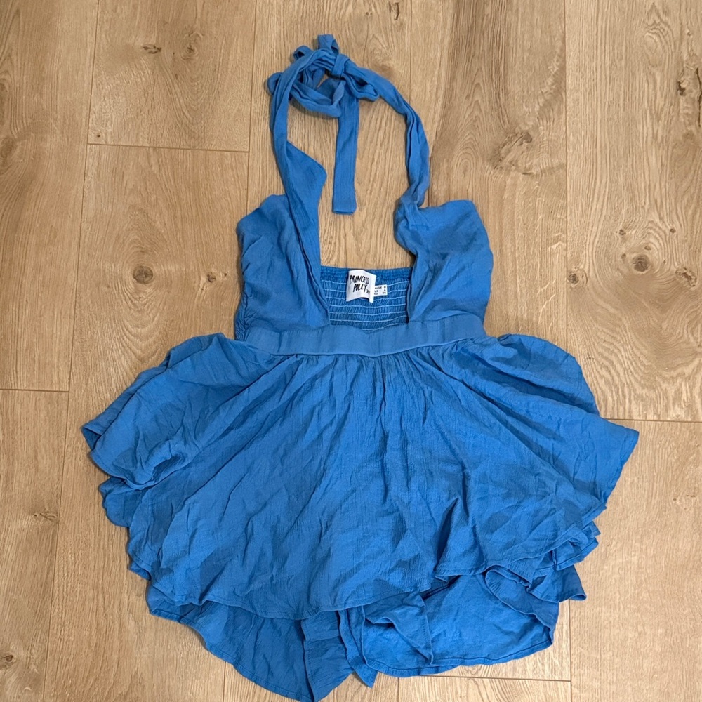 Princess Polly Light Blue halter romper
